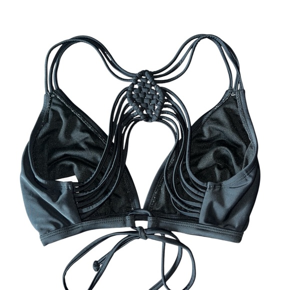Y2K Xhilaration Black Strappy Women's Bralette Bikini Swim Top D / DD XL Target - Picture 2 of 6